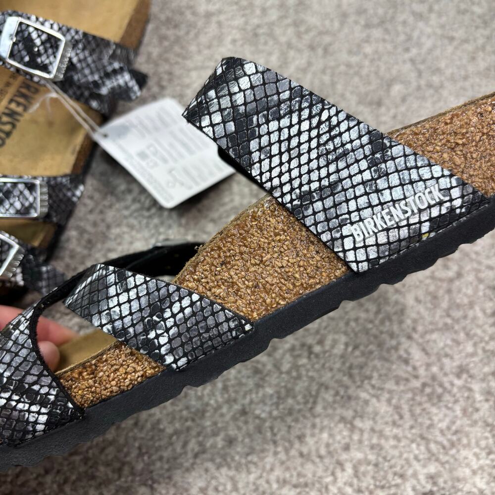 NWT! Birkenstock Women's Franca Sandals Black python-print size 39 - Picture 5 of 11